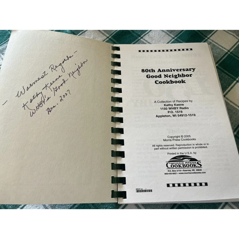 Good Neighbor Cookbook Appleton Wisconsin News Talk 1150 WHBY Radio Spiral Bound